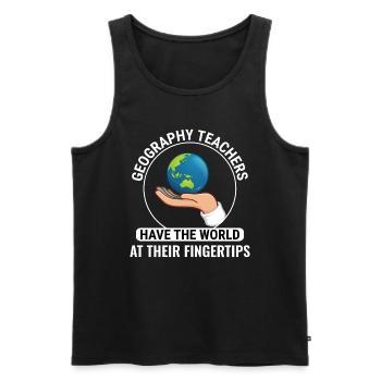 GIS Hand Globe World Spatial Data Geography - Men's Premium Organic Tank Top - black - Front - Michal (187cm)