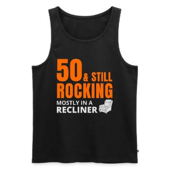 50 Still Rocking Recliner Funny Birthday - Men's Premium Organic Tank Top - black - Front - AI Model Male 178 light (178cm)