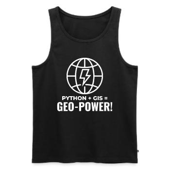 Python GIS Geo-Power Programmierung Geospatial - Männer Premium Bio Tank Top - Schwarz - Vorne - AI Model Male 178 light (178cm)