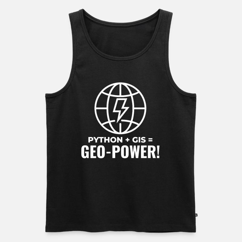 Python SIG Géo-Puissance Programmation Géospatial - Débardeur bio Premium Homme - noir