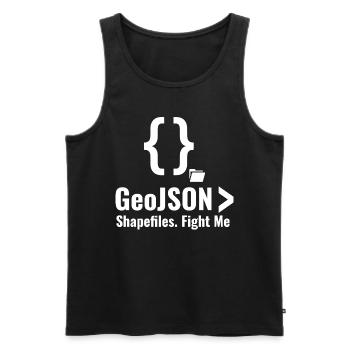 Débat sur le format de données GIS GeoJSON Shapefiles - Débardeur bio Premium Homme - noir - Devant - AI Model Male 178 light (178cm)