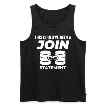SQL Join Database Statement Programming Data - Men's Premium Organic Tank Top - black - Front - AI Model Male 178 light (178cm)