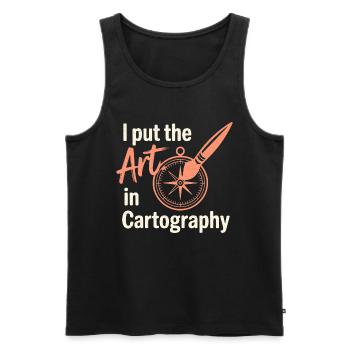 Kunst, Kartographie, GIS, Kartenerstellung, Design - Männer Premium Bio Tank Top - Schwarz - Vorne - Michal (187cm)