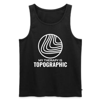 Meine Therapie ist topographisch GIS Höhenlinien Karte - Männer Premium Bio Tank Top - Schwarz - Vorne - AI Model Male 178 light (178cm)