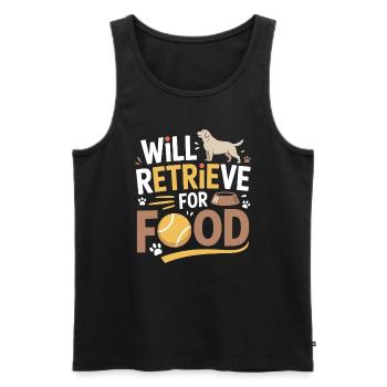 Wird für Futter apportieren Labrador Lustiger Hund - Männer Premium Bio Tank Top - Schwarz - Vorne - Michal (187cm)