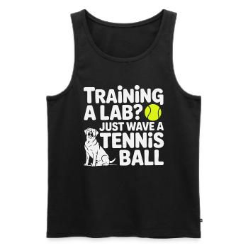 Labrador Training Tennisball Lustiger Hund Design - Männer Premium Bio Tank Top - Schwarz - Vorne - Michal (187cm)
