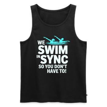 Synchronschwimmen Schwimmer Wassersportler - Männer Premium Bio Tank Top - Schwarz - Vorne - Michal (187cm)
