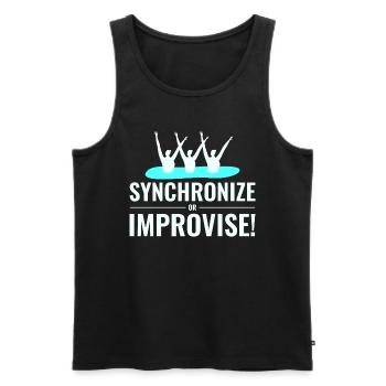 Synchronschwimmen Improvisieren Team Schwimmer Humor - Männer Premium Bio Tank Top - Schwarz - Vorne - Michal (187cm)