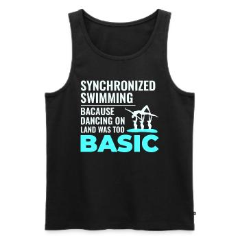 Synchronschwimmen Tanzen Grundlegendes Schwimmen Humor - Männer Premium Bio Tank Top - Schwarz - Vorne - Michal (187cm)