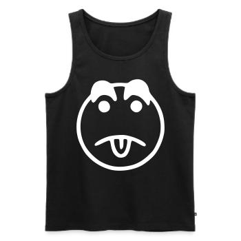 Emoji Skizze traurig weiß - Débardeur bio Premium Homme - noir - Devant - Michal (187cm)