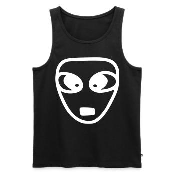 Emoji Sketch Alien blanc - Débardeur bio Premium Homme - noir - Devant - Michal (187cm)