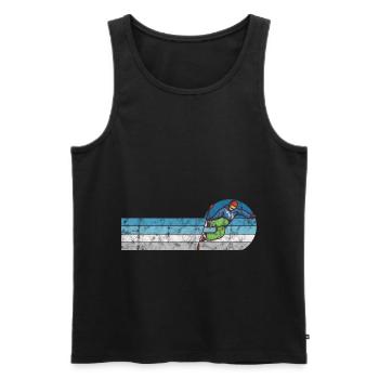 Snowboard Snowboarder Snowboarding Retro Gift - Men's Premium Organic Tank Top - black - Front - AI Model Male 178 light (178cm)