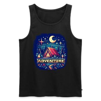Adventure - Men's Premium Organic Tank Top - black - Front - Michal (187cm)