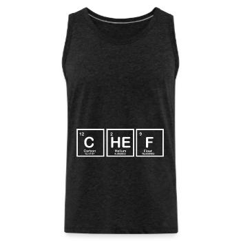 Chemise Nerd de Table Periodic Chef Elements Chemical - Débardeur bio Premium Homme - charbon - Devant - Alexander (188cm)