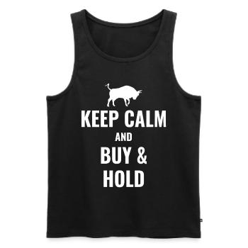 Keep Calm And Buy And Hold Aktien Börse Geschenk - Männer Premium Bio Tank Top - Schwarz - Vorne - AI Model Male 178 light (178cm)