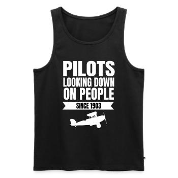 Pilot Flugkapitän Co-Pilot Geschenk Idee - Männer Premium Bio Tank Top - Schwarz - Vorne - Michal (187cm)