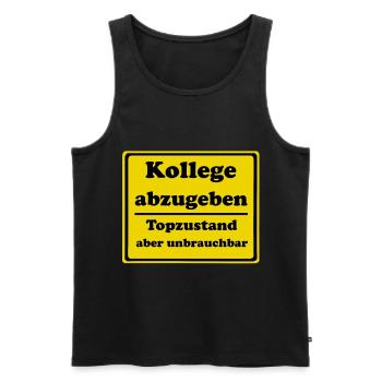 Kollege abzugeben Topzustand aber unbrauchbar - Männer Premium Bio Tank Top - Schwarz - Vorne - AI Model Male 178 light (178cm)