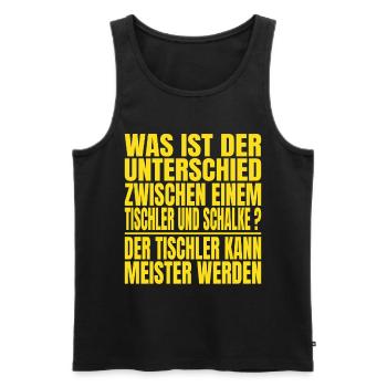 Unterschied zwischen einem Tischler und Schalke - Männer Premium Bio Tank Top - Schwarz - Vorne - AI Model Male 178 light (178cm)