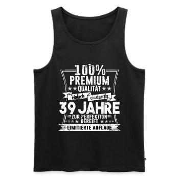 39. Geburtstag 1981 Geschenk 39 Jahre Geschenkidee - Männer Premium Bio Tank Top - Schwarz - Vorne - Michal (187cm)