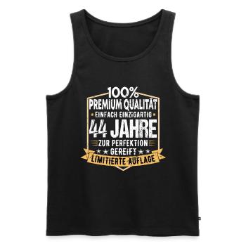 44. Geburtstag 1976 Geschenk Geschenkidee Retro - Männer Premium Bio Tank Top - Schwarz - Vorne - Michal (187cm)