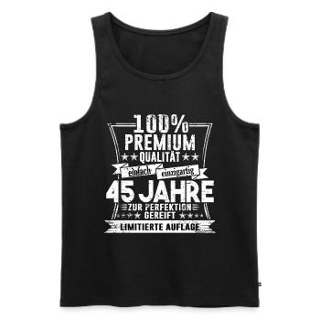 45. Geburtstag 1975 Geschenk Geschenkidee Retro - Männer Premium Bio Tank Top - Schwarz - Vorne - AI Model Male 178 light (178cm)