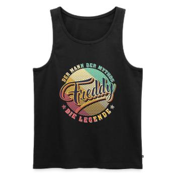 Freddy present gift idea - Men's Premium Organic Tank Top - black - Front - AI Model Male 178 light (178cm)