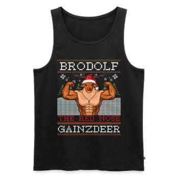 Brodolf The Red Nose Gainzdeer Geschenk - Männer Premium Bio Tank Top - Schwarz - Vorne - AI Model Male 178 light (178cm)