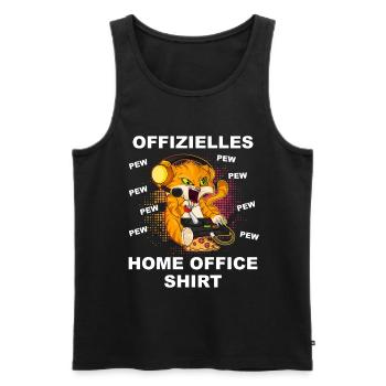 Home Office Shirt Katze Gamer Zocken Geschenk - Männer Premium Bio Tank Top - Schwarz - Vorne - Michal (187cm)