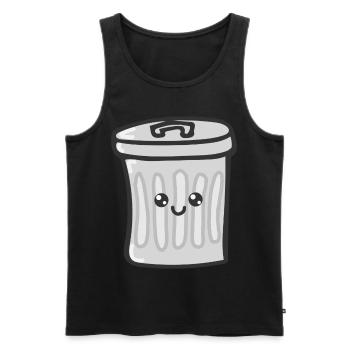 Garbage Bin Funny Gift - Men's Premium Organic Tank Top - black - Front - AI Model Male 178 light (178cm)