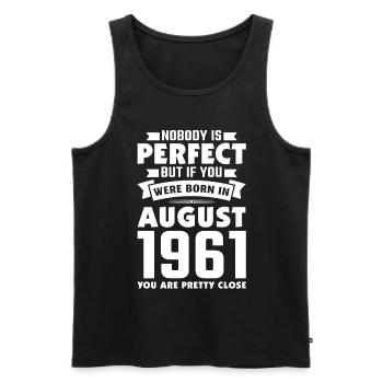 60th birthday gift August 1961 60 years - Men's Premium Organic Tank Top - black - Front - Michal (187cm)