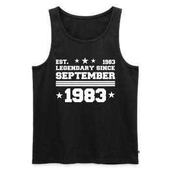 38th birthday gift September 1983 - Men's Premium Organic Tank Top - black - Front - Michal (187cm)