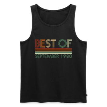 41st birthday gift September 1980 - Men's Premium Organic Tank Top - black - Front - Michal (187cm)