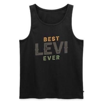 Best Levi Personalisierter Name Lustiger Geburtstag - Männer Premium Bio Tank Top - Schwarz - Vorne - AI Model Male 178 light (178cm)