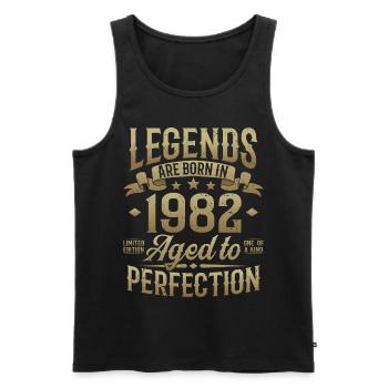 Né en 1982 Legends Cadeau d’anniversaire - Débardeur bio Premium Homme - noir - Devant - Michal (187cm)