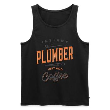 Plombier Drôle Titre du poste Profession - Débardeur bio Premium Homme - noir - Devant - AI Model Male 178 light (178cm)