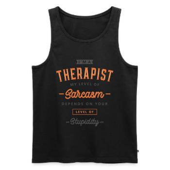 Therapeut Lustige Berufsbezeichnung Beruf - Männer Premium Bio Tank Top - Schwarz - Vorne - AI Model Male 178 light (178cm)
