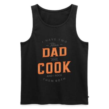 Papa et cuisinier Drôle Titre d’emploi Profession - Débardeur bio Premium Homme - noir - Devant - Michal (187cm)