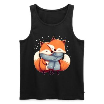 Fuchs Paar - Männer Premium Bio Tank Top - Schwarz - Vorne - AI Model Male 178 light (178cm)
