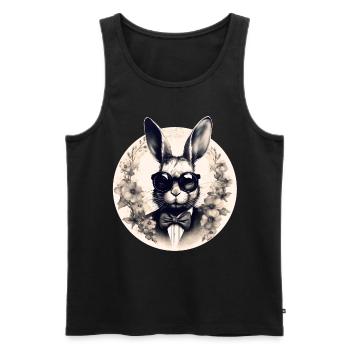 Cooler Hase mit Sonnenbrille - Männer Premium Bio Tank Top - Schwarz - Vorne - AI Model Male 178 light (178cm)