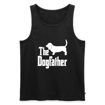 Cadeau rigolo pour chien Dogfather Basset Hound - Débardeur bio Premium Homme - noir - Devant - AI Model Male 178 light (178cm)