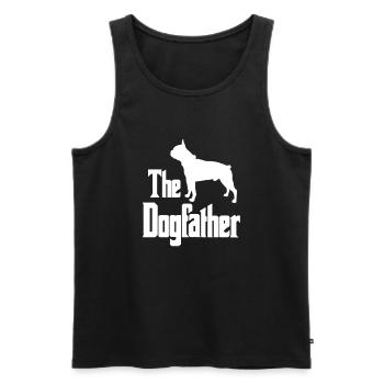 Le cadeau drôle de chien Dogfather Boston Terrier - Débardeur bio Premium Homme - noir - Devant - Michal (187cm)