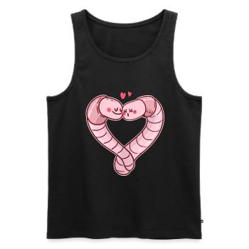 Wurm Regenwurm Valentinstag - Männer Premium Bio Tank Top - Schwarz - Vorne - Michal (187cm)