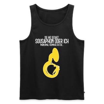 Lustiges Sousaphon Geschenk Sie hat gesagt... - Männer Premium Bio Tank Top - Schwarz - Vorne - AI Model Male 178 light (178cm)