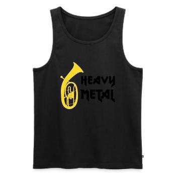 Drôle de design de ténor, heavy metal, musique de soufflage - Débardeur bio Premium Homme - noir - Devant - Michal (187cm)