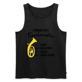 Tenorhorn Geschenk, Dynamik eines Tenorhornisten - Männer Premium Bio Tank Top - Schwarz - Vorne - AI Model Male 178 light (178cm)