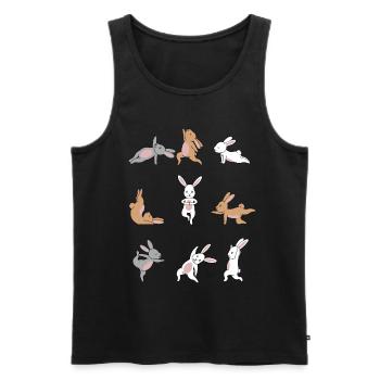 Yoga Hase Meditation Yogi Häschen Namaste Geschenk - Männer Premium Bio Tank Top - Schwarz - Vorne - AI Model Male 178 light (178cm)