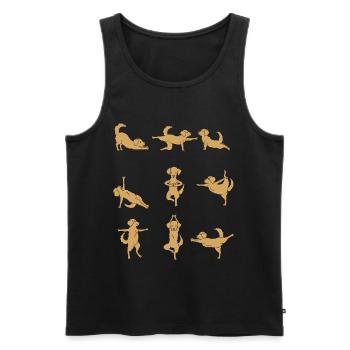 Yoga Golden Retriever Meditation Yogi Geschenk - Männer Premium Bio Tank Top - Schwarz - Vorne - AI Model Male 178 light (178cm)
