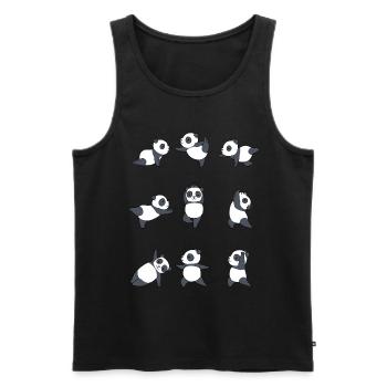 Yoga Panda méditation Yogi Namaste Cadeau Zen - Débardeur bio Premium Homme - noir - Devant - AI Model Male 178 light (178cm)