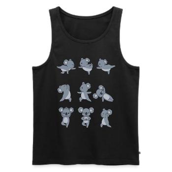Cadeau de yoga yoga méditation koala namaste - Débardeur bio Premium Homme - noir - Devant - Michal (187cm)
