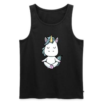 Yoga Einhorn Meditation Yogi Namaste Geschenk - Männer Premium Bio Tank Top - Schwarz - Vorne - AI Model Male 178 light (178cm)